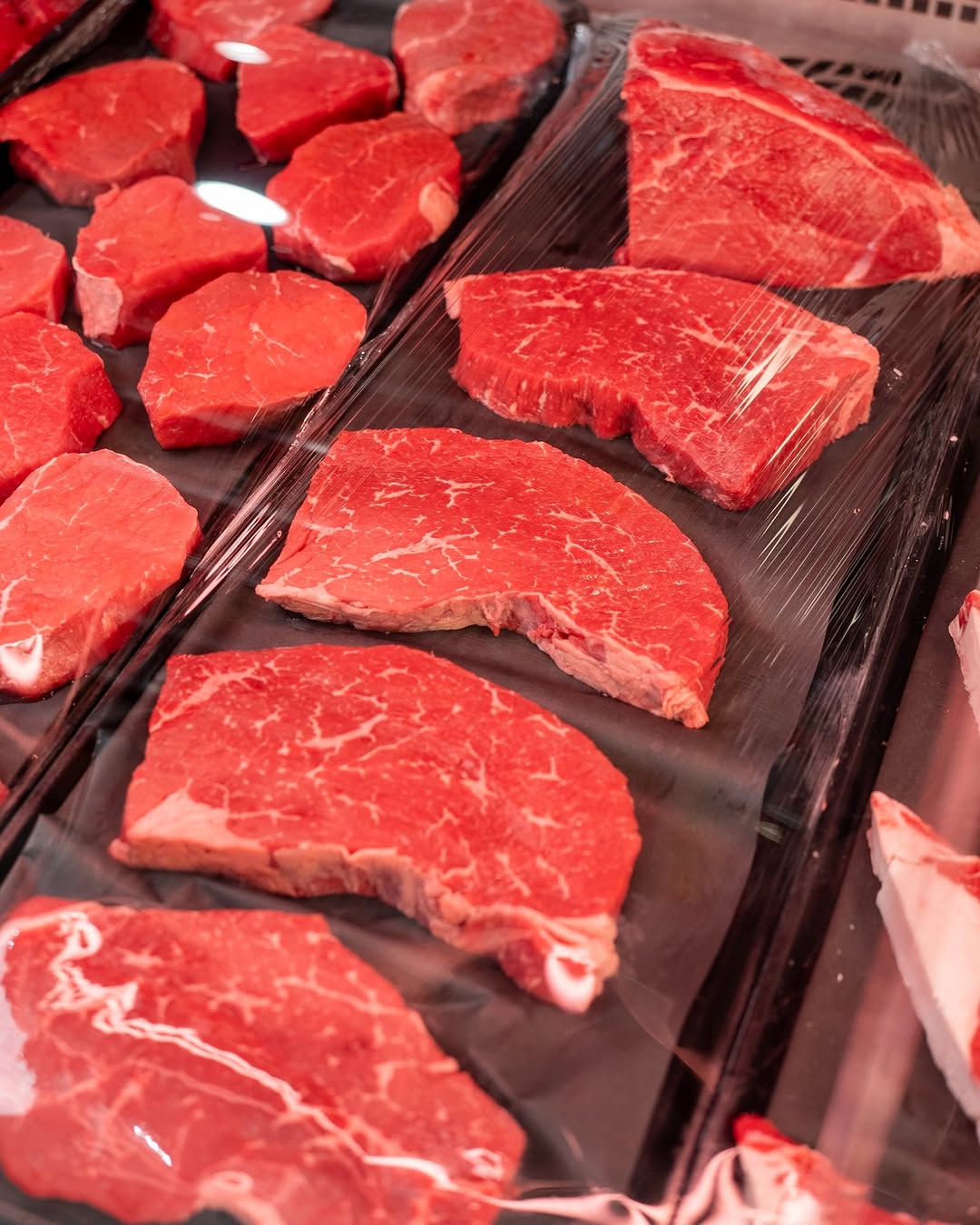 Fresh certified halal beef steaks at Tomatoes Bazar butchery in Milton